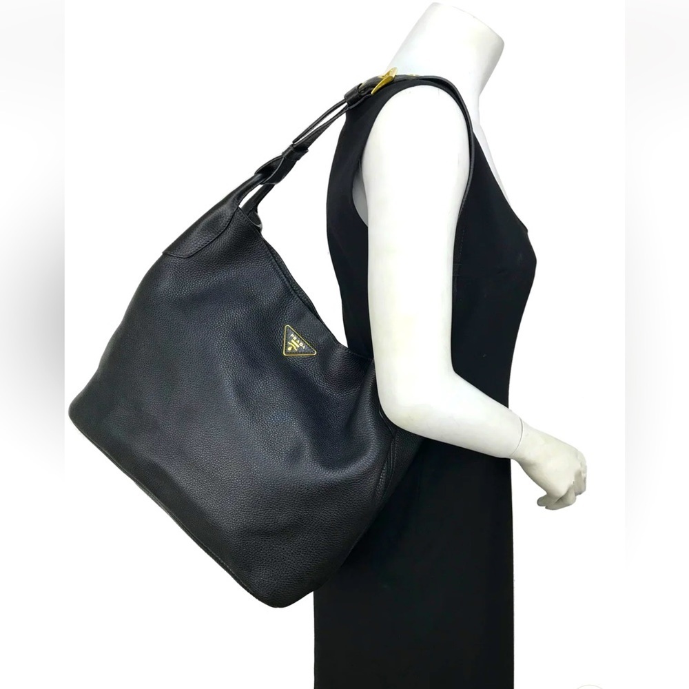 Prada Black Slouchy Shoulder Bag